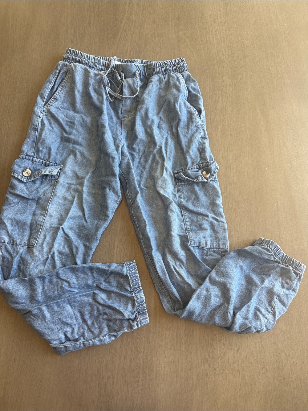 For The Republic Light Blue Cargo Jogger Jeans
